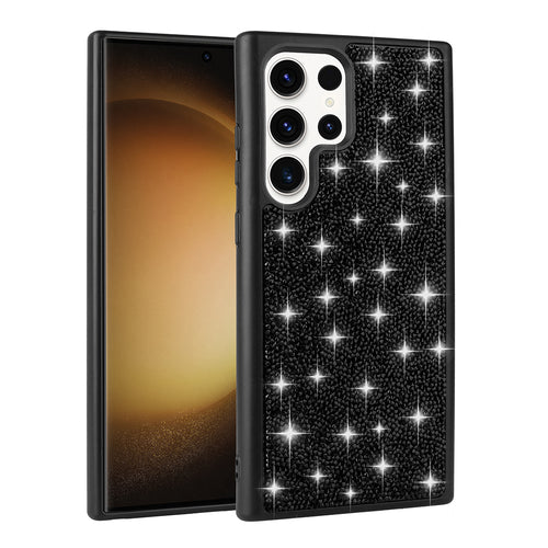 Galaxy S25 Ultra Kılıf Parlak Taşlı Tasarım Zore Pırlanta Kılıf - Siyah