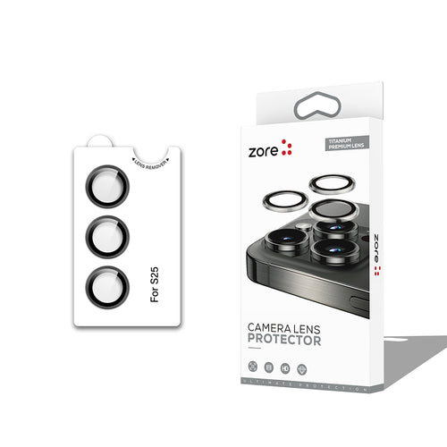 Galaxy S25 Zore CL-12 Premium Safir Parmak İzi Bırakmayan Anti-Reflective Kamera Lens Koruyucu - Siyah