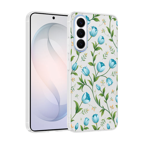 Galaxy S26 Kılıf Kamera Korumalı Desenli Zore Klip Kılıf - Mavi Lale