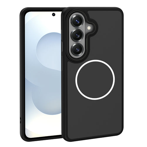 Galaxy S26 Kılıf M-Safe Şarj Özellikli Metal Kamera Çerçeveli Zore Sanremo Silikon Kılıf - Siyah