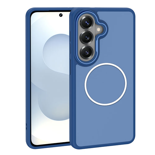 Galaxy S26 Plus Kılıf M-Safe Şarj Özellikli Metal Kamera Çerçeveli Zore Sanremo Silikon Kılıf - Lacivert
