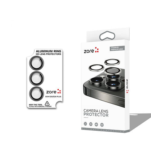 Galaxy S26 Plus Zore CL-12 Premium Safir Parmak İzi Bırakmayan Anti-Reflective Kamera Lens Koruyucu - Siyah