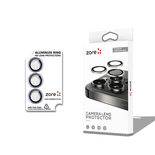 Galaxy S26 Plus Zore CL-12 Premium Safir Parmak İzi Bırakmayan Anti-Reflective Kamera Lens Koruyucu - Mor
