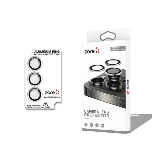Galaxy S26 Plus Zore CL-12 Premium Safir Parmak İzi Bırakmayan Anti-Reflective Kamera Lens Koruyucu - Gri