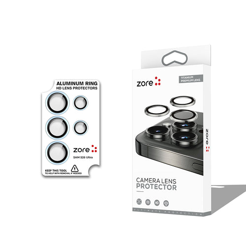 Galaxy S26 Ultra Zore CL-12 Premium Safir Parmak İzi Bırakmayan Anti-Reflective Kamera Lens Koruyucu - Açık Mavi