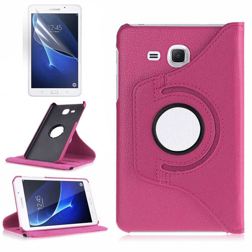 Galaxy Tab 4 T280 Zore Dönebilen Standlı Kılıf - Pembe Koyu