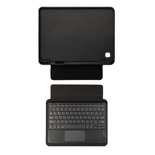 Galaxy Tab A 8.0 (2019) Zore Border Keyboard Bluetooh Bağlantılı Standlı Klavyeli Tablet Kılıfı - Siyah