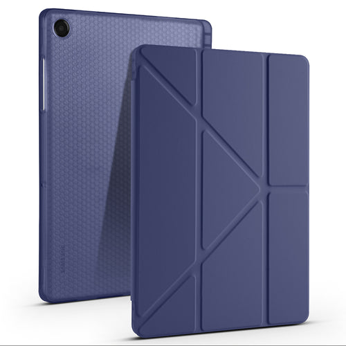 Galaxy Tab A11 Plus Kılıf Zore Tri Folding Kalem Bölmeli Standlı Kılıf - Lacivert