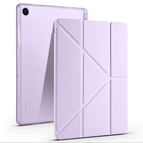 Galaxy Tab A11 Plus Kılıf Zore Tri Folding Kalem Bölmeli Standlı Kılıf - Lila