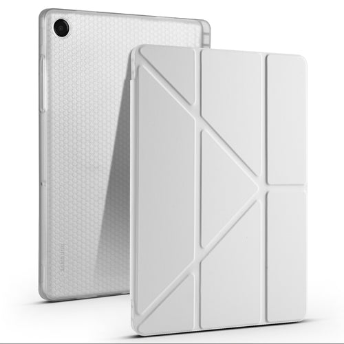 Galaxy Tab A11 Plus Kılıf Zore Tri Folding Kalem Bölmeli Standlı Kılıf - Gri