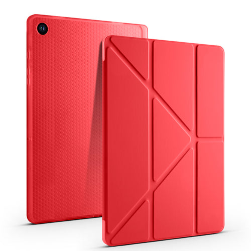 Galaxy Tab A11 Plus Kılıf Zore Tri Folding Kalem Bölmeli Standlı Kılıf - Kırmızı