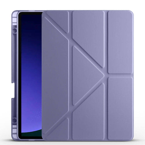 Galaxy Tab S10 Lite Kılıf Zore Tri Folding Kalem Bölmeli Standlı Kılıf - Mor