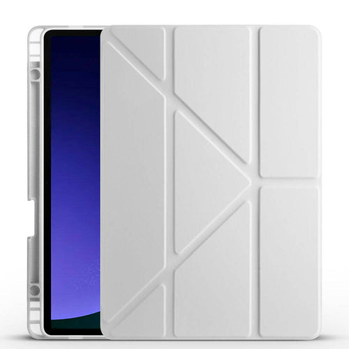 Galaxy Tab S10 Lite Kılıf Zore Tri Folding Kalem Bölmeli Standlı Kılıf - Gri