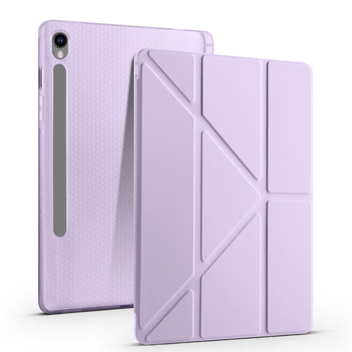 Galaxy Tab S10 Lite Kılıf Zore Tri Folding Kalem Bölmeli Standlı Kılıf - Lila