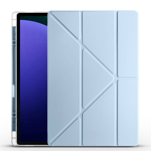 Galaxy Tab S10 Ultra Kılıf Zore Tri Folding Kalem Bölmeli Standlı Kılıf - Mavi
