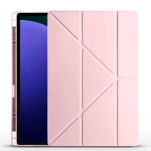 Galaxy Tab S10 Ultra Kılıf Zore Tri Folding Kalem Bölmeli Standlı Kılıf - Rose Gold