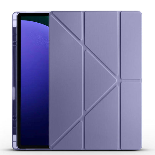 Galaxy Tab S10 Ultra Kılıf Zore Tri Folding Kalem Bölmeli Standlı Kılıf - Mor