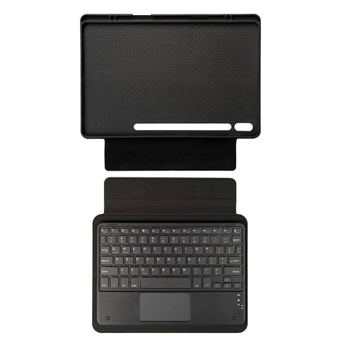 Galaxy Tab S10 Ultra Zore Border Keyboard Bluetooh Bağlantılı Standlı Klavyeli Tablet Kılıfı - Siyah