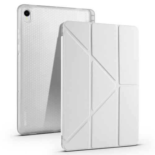 Galaxy Tab S11 Kılıf Zore Tri Folding Kalem Bölmeli Standlı Kılıf - Gri