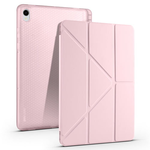 Galaxy Tab S11 Kılıf Zore Tri Folding Kalem Bölmeli Standlı Kılıf - Rose Gold