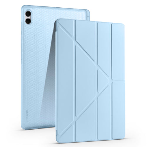 Galaxy Tab S11 Ultra Kılıf Zore Tri Folding Kalem Bölmeli Standlı Kılıf - Mavi