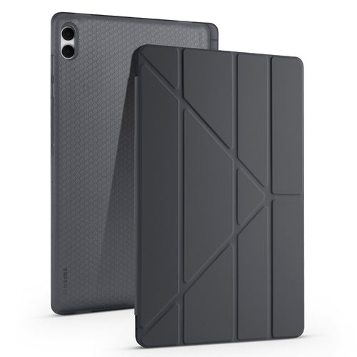 Galaxy Tab S11 Ultra Kılıf Zore Tri Folding Kalem Bölmeli Standlı Kılıf - Siyah