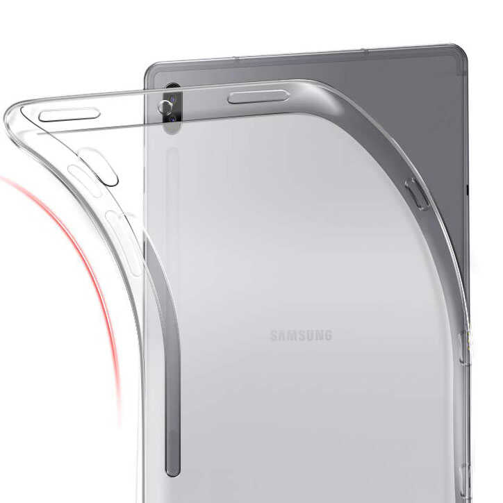 Galaxy Tab S7 Plus T970 Kılıf Zore Tablet Süper Silikon Kılıf - Renksiz