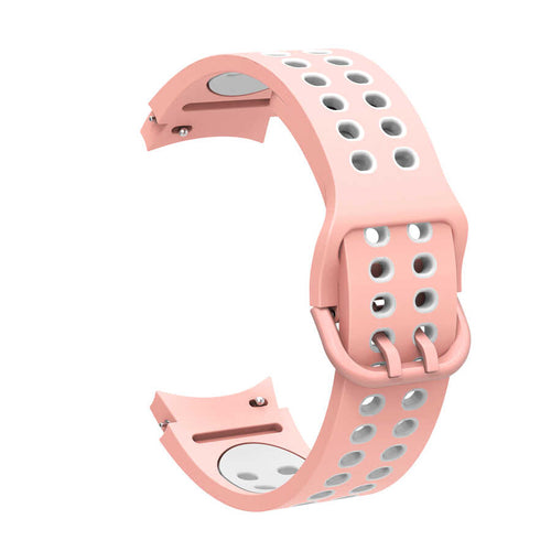 Galaxy Watch 4 Classic 46mm KRD-02 Silikon Kordon - Pembe-Beyaz