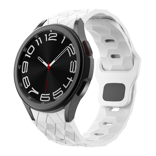 Galaxy Watch 5 40mm Zore KRD-116 20mm Futbol Desenli Spor Tasarımlı Silikon Kordon - Beyaz