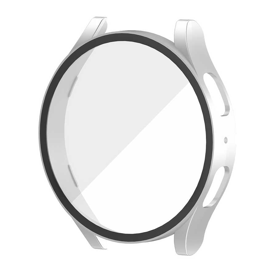 Galaxy Watch 5 44mm Sert PC Kasa ve Ekran Koruyucu Zore Watch Gard 14 - Gümüş