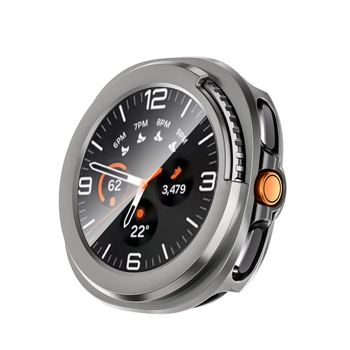 Galaxy Watch 8 Classic 46mm Sert PC Kasa ve Ekran Koruyucu Zore Watch Gard 39 - Titanyum