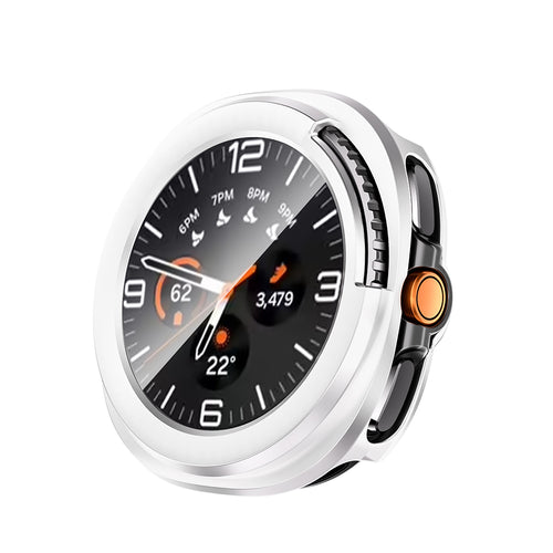 Galaxy Watch 8 Classic 46mm Sert PC Kasa ve Ekran Koruyucu Zore Watch Gard 39 - Gümüş