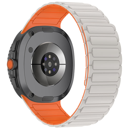 Galaxy Watch 8 Zore KRD-146 Silikon Kordon Strap Kayış - Starlight-Turuncu