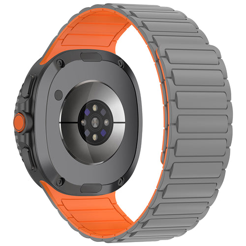 Galaxy Watch 8 Zore KRD-146 Silikon Kordon Strap Kayış - Gri-Turuncu