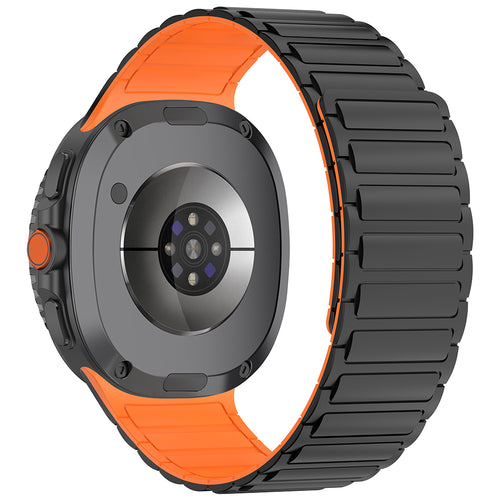 Galaxy Watch 8 Zore KRD-146 Silikon Kordon Strap Kayış - Siyah-Turuncu