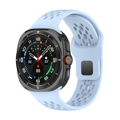 Galaxy Watch Ultra 47mm Zore KRD-119 Delikli Tasarım Silikon Kordon - Mavi Açık