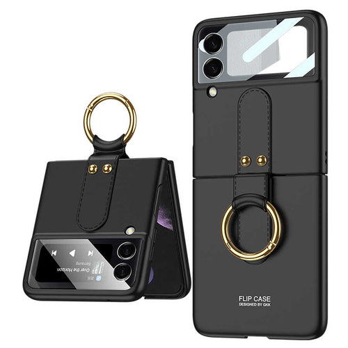Galaxy Z Flip 3 Kılıf Zore Flip Ring Kıpta Kılıf - Siyah