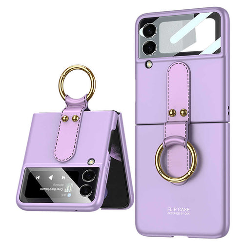 Galaxy Z Flip 3 Kılıf Zore Flip Ring Kıpta Kılıf - Mor