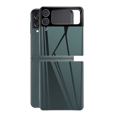Galaxy Z Flip 3 Zore 3D Standart 2 in 1 Arka Koruyucu - Yeşil
