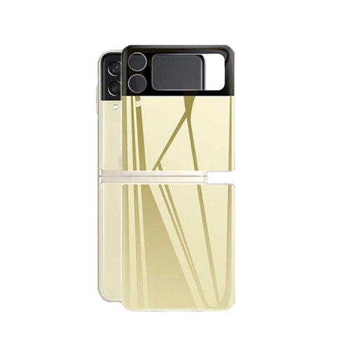 Galaxy Z Flip 3 Zore 3D Standart 2 in 1 Arka Koruyucu - Gold