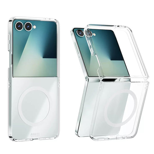 Galaxy Z Flip 7 Kılıf Kamera Korumalı M-safe Sert PC Zore Porto Kılıf - Şeffaf