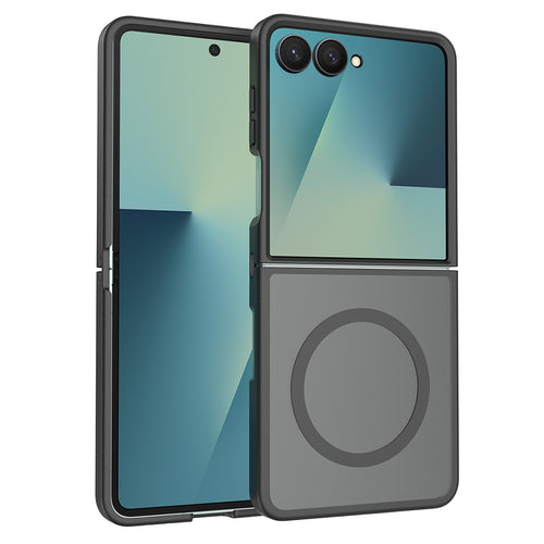 Galaxy Z Flip 7 Kılıf M-Safe Şarj Özellikli Kamera Korumalı Zore Lunex Kılıf - Siyah