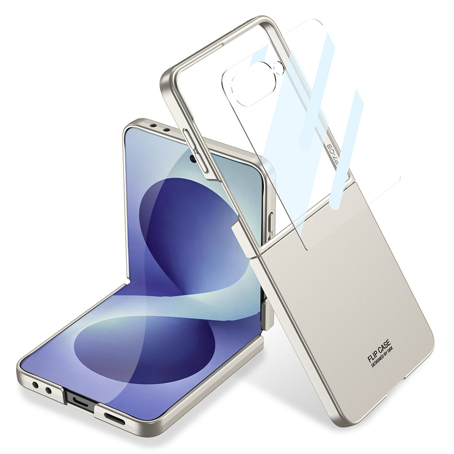 Galaxy Z Flip 8 Kılıf Zore Sert Kıpta Kılıf - Titanyum