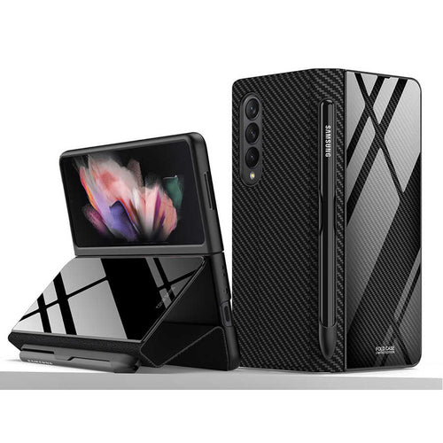 Galaxy Z Fold 3 Kılıf Zore Kalem Bölmeli Droga Kılıf - Siyah