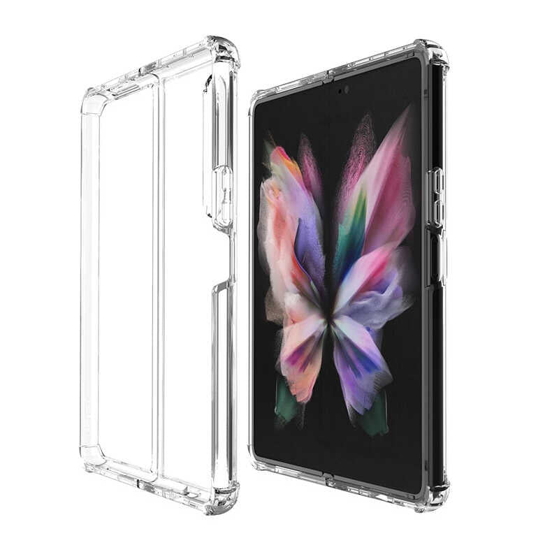 Galaxy Z Fold 3 Kılıf Zore Nitro Anti Shock Silikon - Renksiz