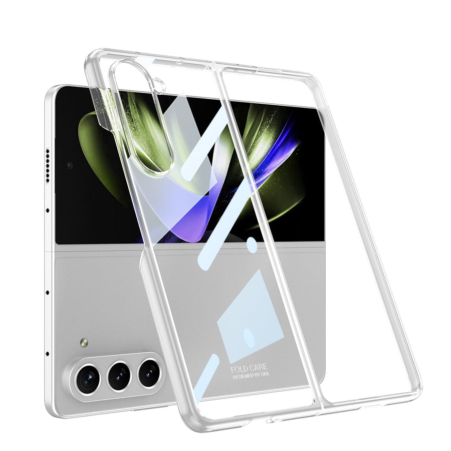 Galaxy Z Fold 5 Kılıf Zore Full Camlı Kıpta Kılıf - Renksiz