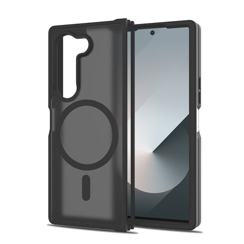 Galaxy Z Fold 6 Kılıf M-Safe Şarj Özellikli Kamera Korumalı Zore Lunex Kılıf - Siyah