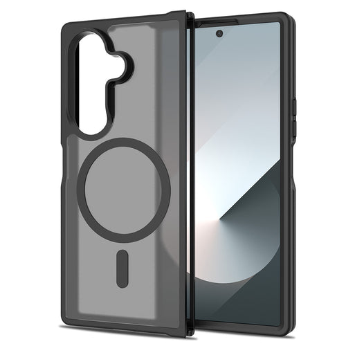 Galaxy Z Fold 7 Kılıf M-Safe Şarj Özellikli Kamera Korumalı Zore Lunex Kılıf - Siyah