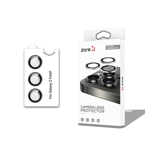 Galaxy Z Fold 7 Zore CL-12 Premium Safir Parmak İzi Bırakmayan Anti-Reflective Kamera Lens Koruyucu - Siyah