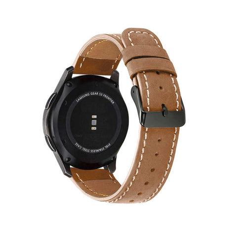 Gear S3 22mm KRD-29 Deri Kordon - Kahverengi